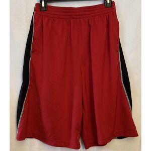 Xersion Men's Shorts Med Pull-On Red Basketball Sports Elastic Waist Drawstring